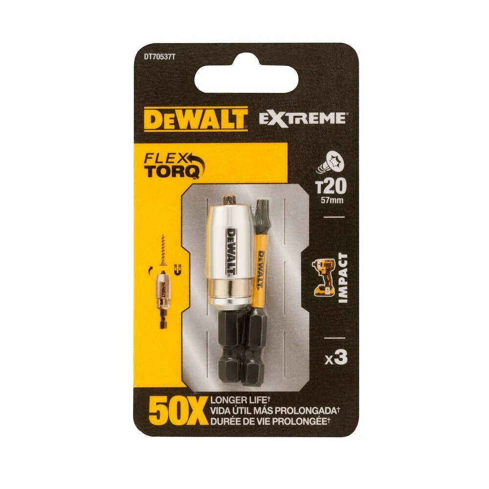 DT70538T EXTREME DeWALT Torsion šroubovací bit 2x TORX T25 a Magnetic srew lock