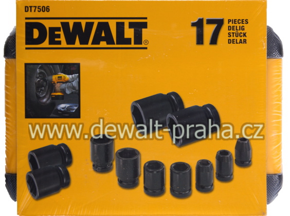 DT7506 DeWALT 17-dílná sada pro rázové utahováky 1/2"