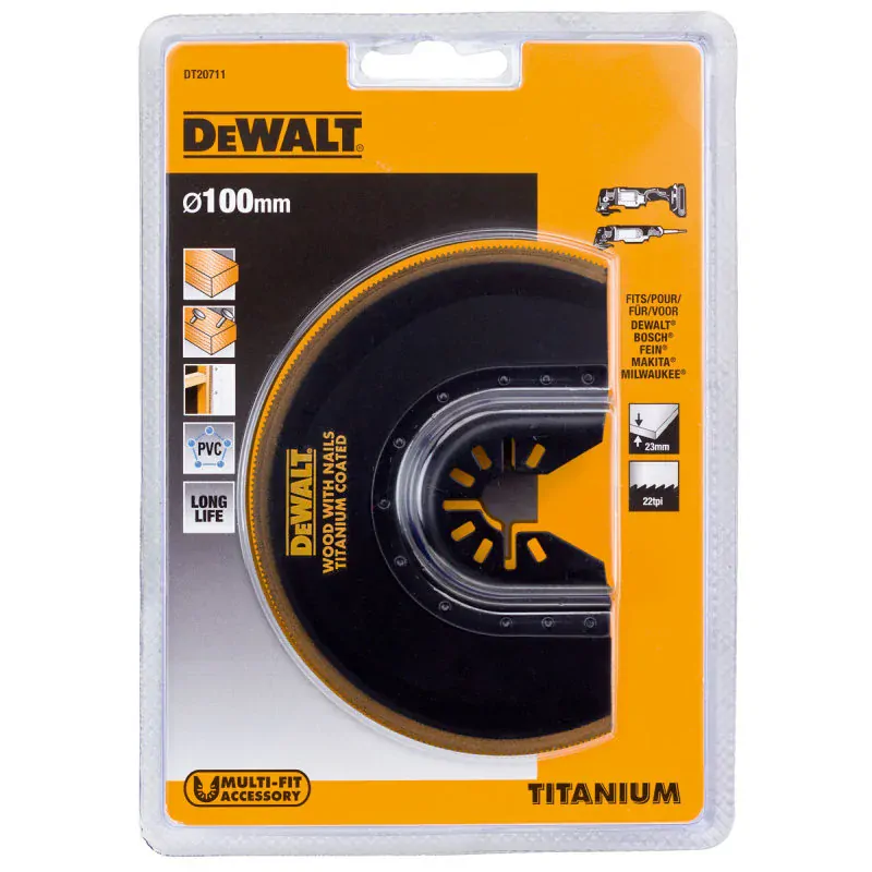 DT20711 DeWALT Titanový srovnávací pilový list 100 mm na dřevo a PVC