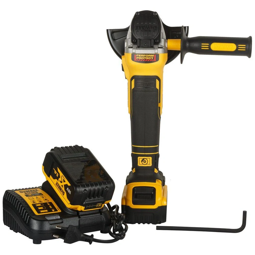DCG405P2 DeWALT Aku bezuhlíková úhlová bruska 18V 2x 5.0 Ah Li-Ion,v kufru TSTAK