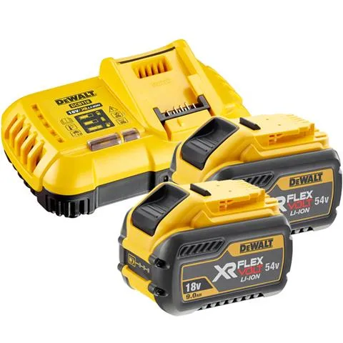 DCB118X2 DeWALT Nabíječka s akumulátory 2× 9,0Ah Li-ion FLEXVOLT 18V/54V