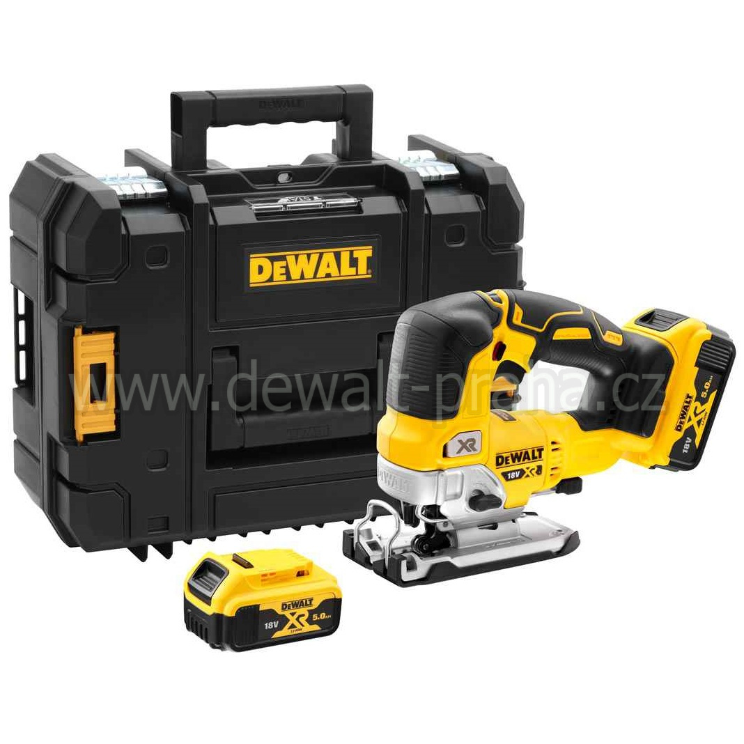 DCS334P2 DeWALT Aku bezuhlíková přímočará pila XR 2x 5,0Ah Li-Ion, v kufru TSTAK