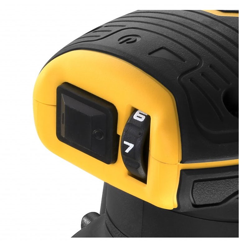 DCW210P2 DeWALT Aku excentrická bruska 125mm 18V, 2x Li-Ion 5,0Ah, v kufru TSTAK 