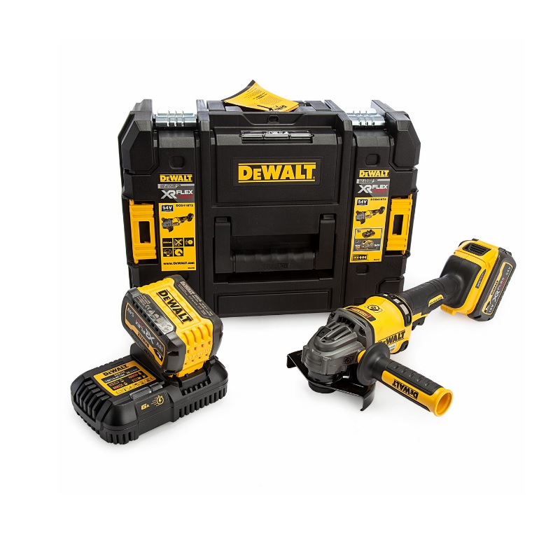DCG418T2 DeWALT Aku úhlová bruska 125mm XR FLEXVOLT 54V 2x 6.0Ah, v kufru TSTAK