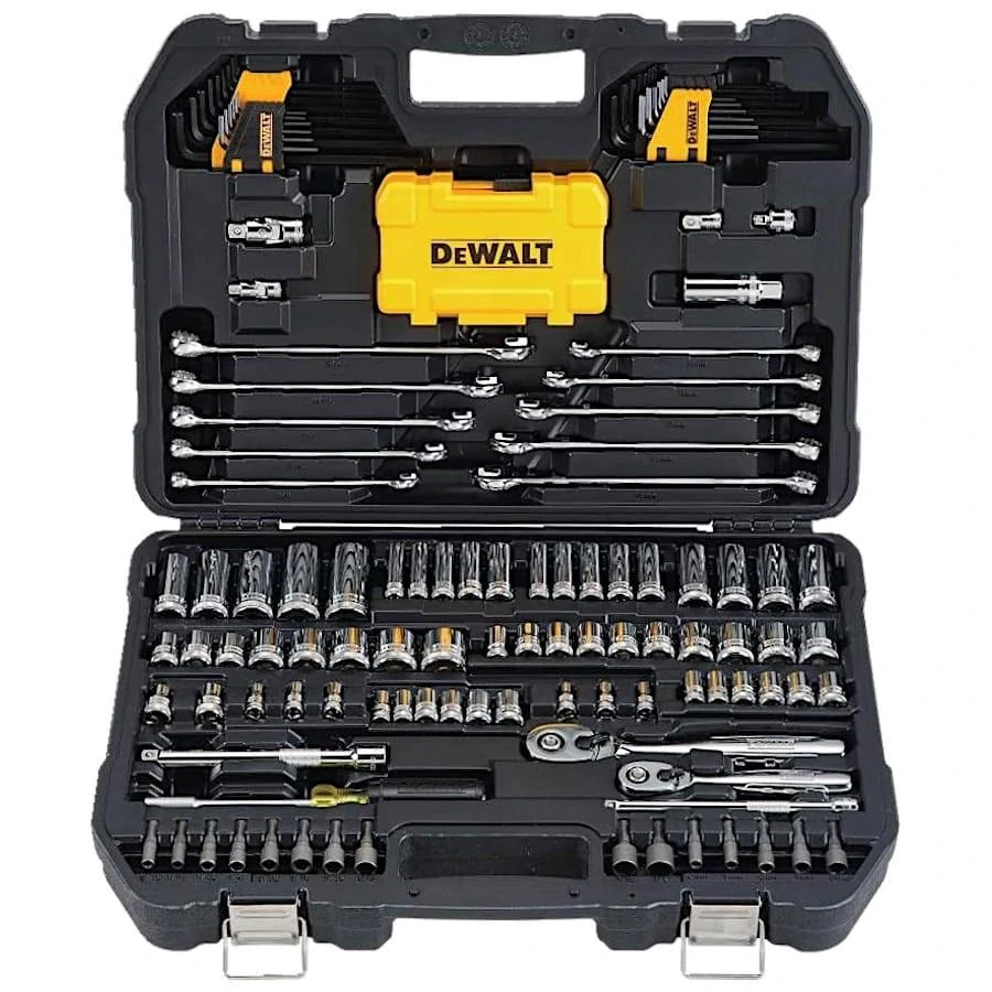 DWMT73802-1 DeWALT 142 dílna gola sada hlavic a příslušenství s ráčnou 1/4" a 3/8" 
