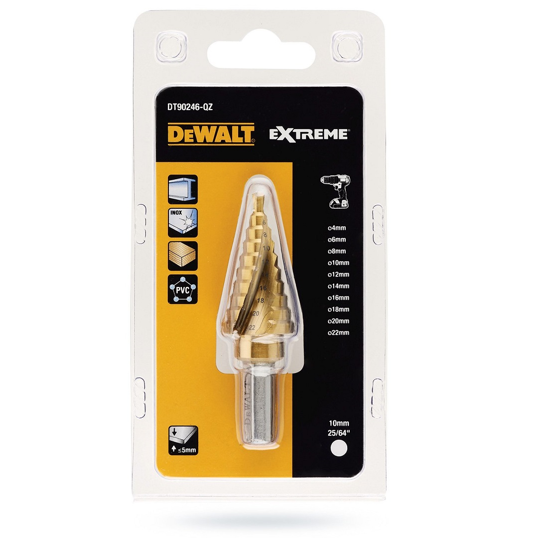 DT90246 DeWALT Titanový stupňovitý vrták do kovu 4-22 mm