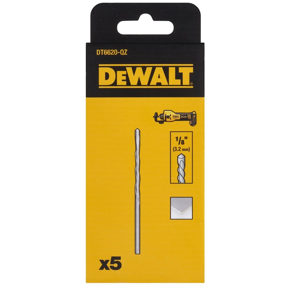 DT6620 DeWALT řezný nástroj na sádrokarton 1/8" (3,2mm) pro frézky DCE555 a DCE551, 5 ks