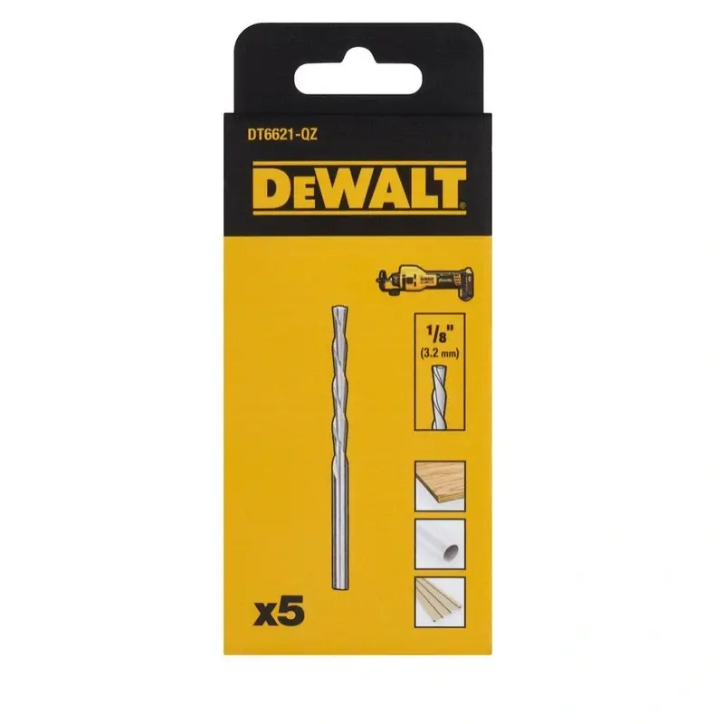DT6621 DeWALT Multimateriálový řezný nástroj 1/8" (3,2mm) pro frézky DCE555 a DCS551, 5 ks