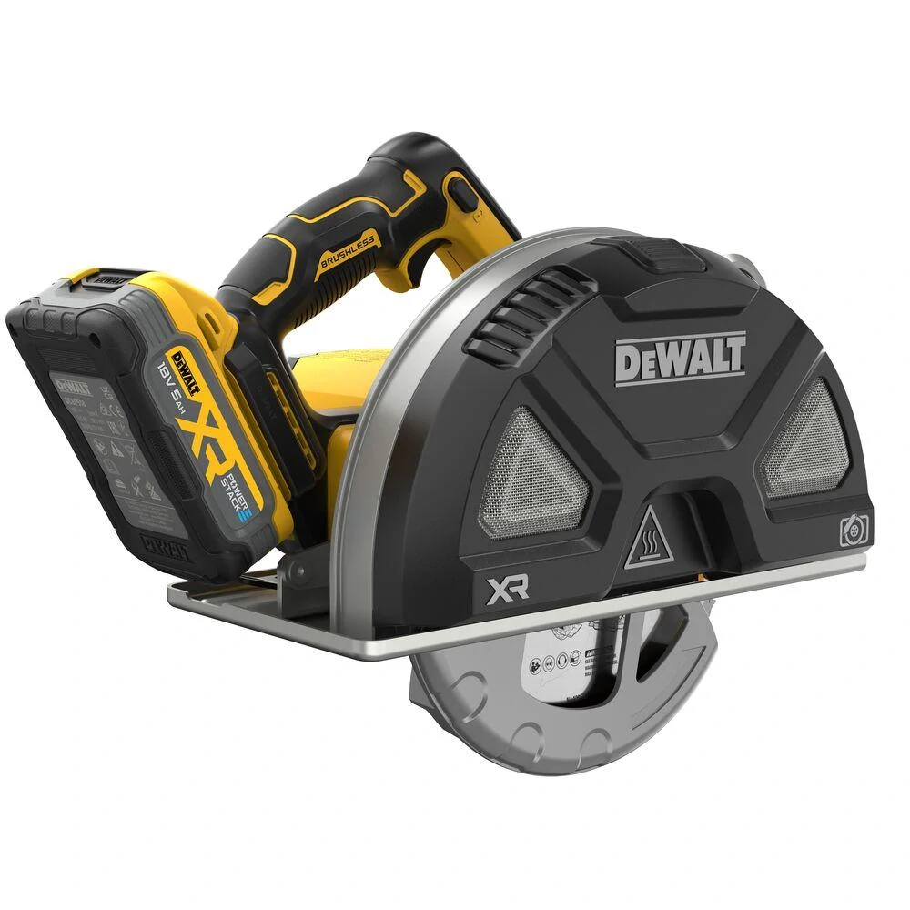 DCS383H2 DeWALT kotoučová pila 184mm pro řezání kovů 18V XR, 2x 5,0 Ah Li-Ion POWERSTACK