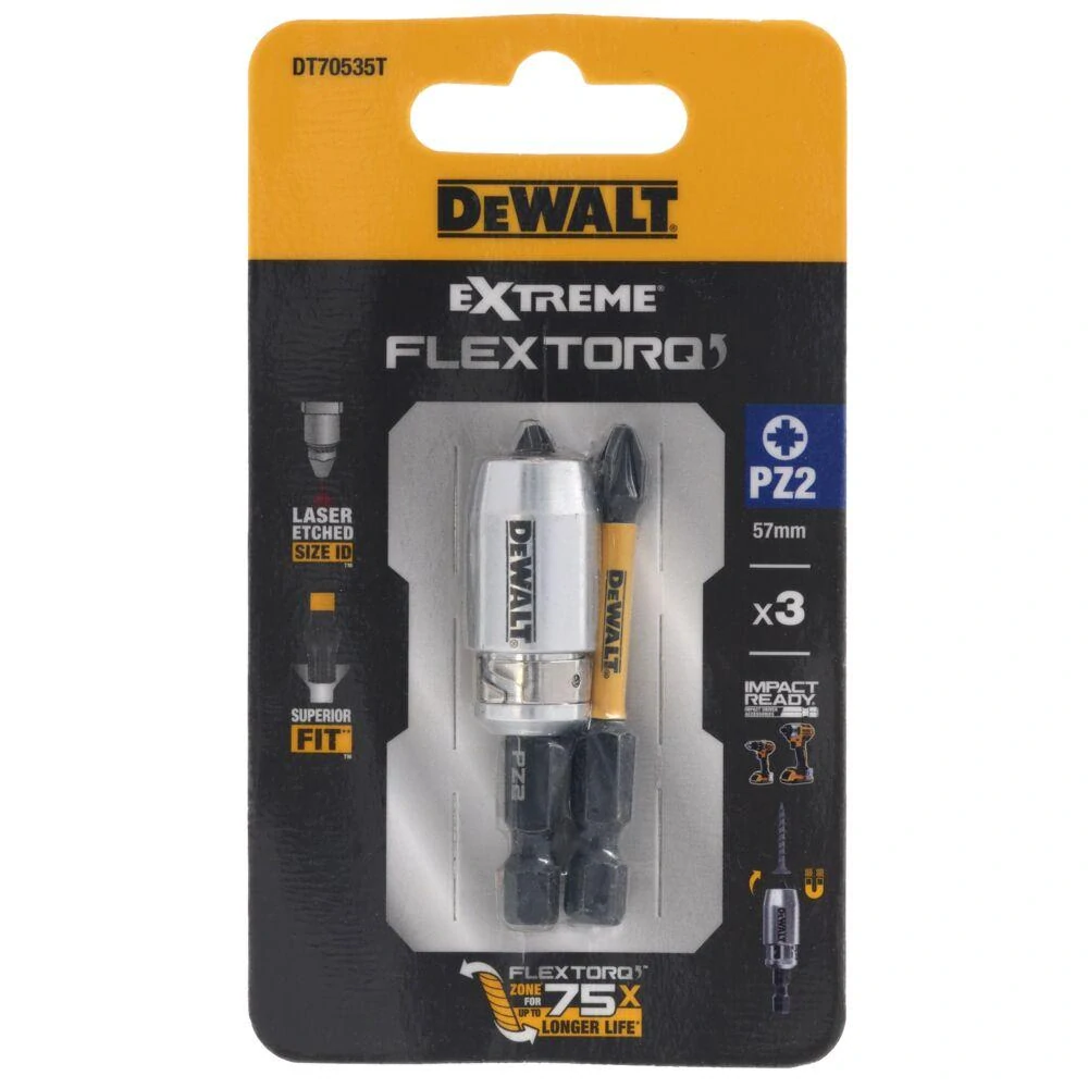 DT70535T EXTREME DeWALT Torsion šroubovací bit 2x PZ2 a Magnetic srew lock