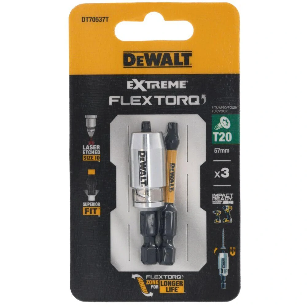 DT70537T EXTREME DeWALT Torsion šroubovací bit 2x TORX T20 a Magnetic srew lock