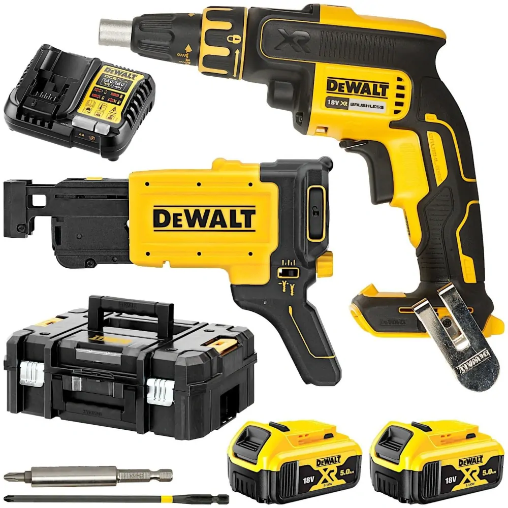 DeWALT DCF620P2K Bezuhlíkový aku šroubovák na sádrokarton XR 18 V Li-Ion 2x 5,0Ah 
