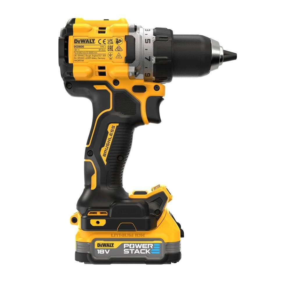 DCD800E2T DeWALT Bezuhlíková aku vrtačka XR PowerStack 18 V ,2x 1,7Ah, TSTAK