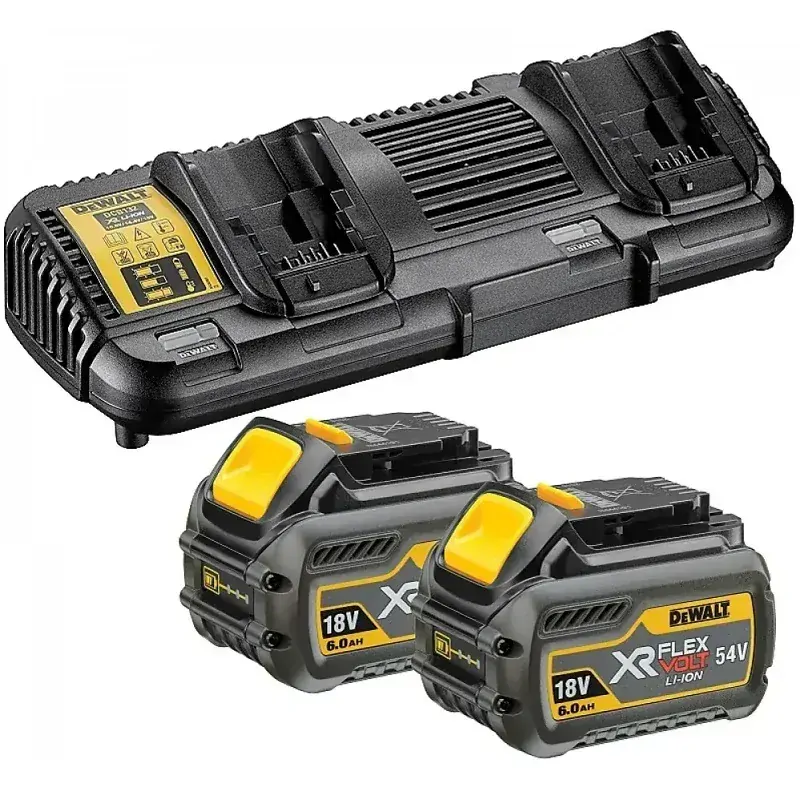 DCB132T2 DeWALT Duální nabíječka s akumulátory 2× 6,0Ah Li-ion FLEXVOLT 18V/54V