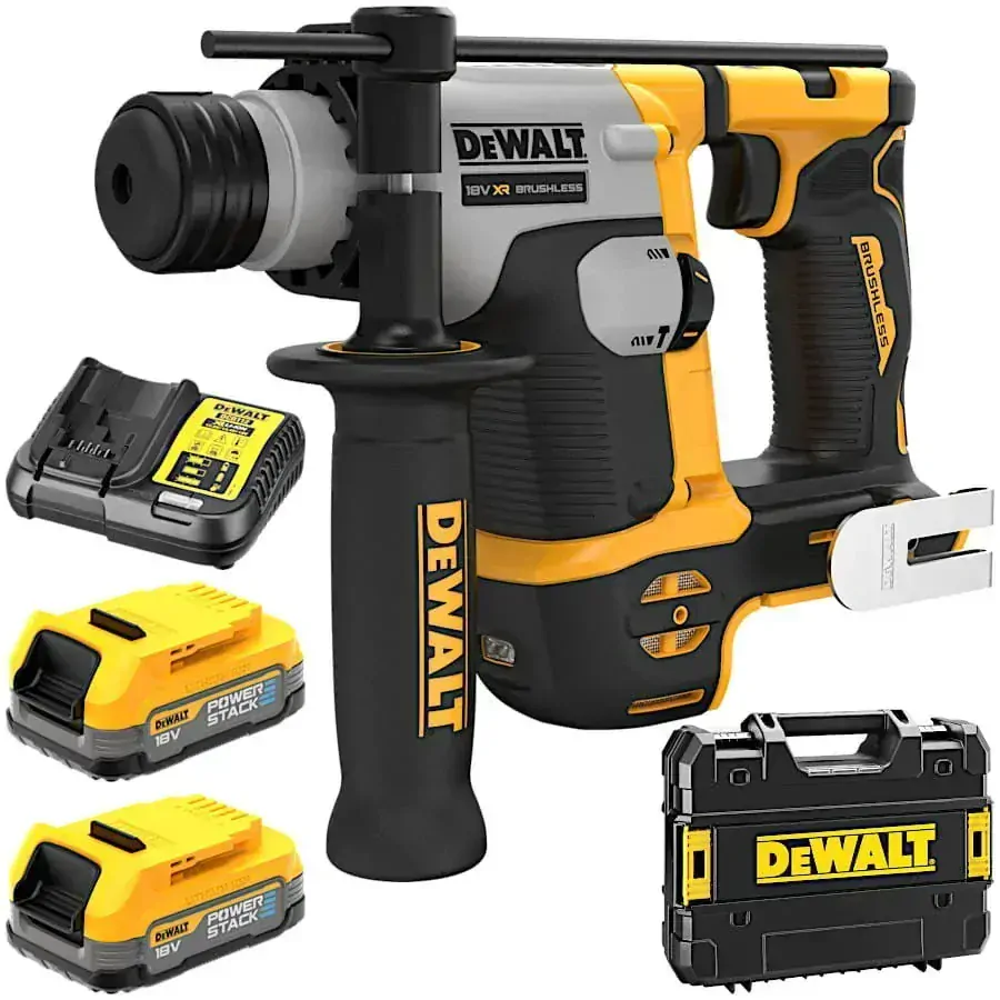 DCH172E2T DeWALT Aku bezuhlíkové vrtací kladivo SDS-Plus XR 18 V, 2x 1,7Ah POWERSTACK, TSTAK