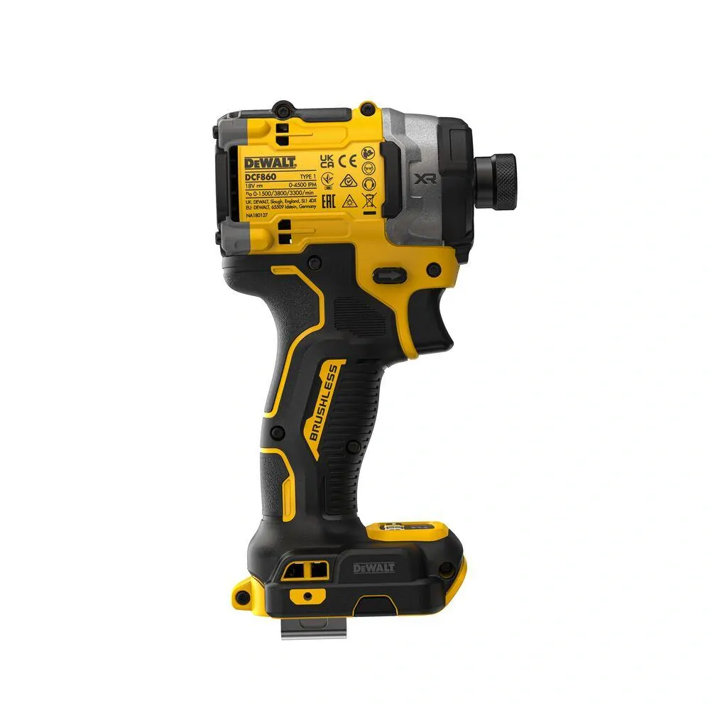 DCF860N DeWALT Kompaktní bezuhlíkový rázový utahovák XR 18V, 1/4", 282Nm, samostatný stroj