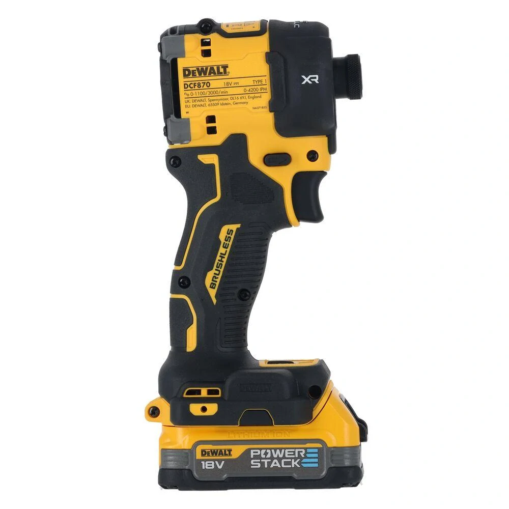 DCF870E2T DeWALT Aku hydraulický rázový utahovák 1/4 s 3 převodovými stupni, 18V Powerstack 2x1,7Ah
