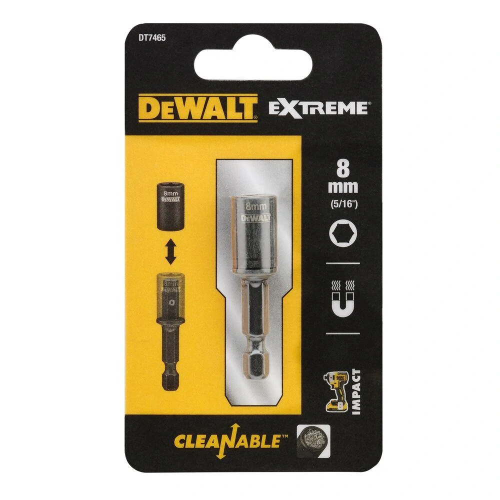 DT7465 DeWALT Magnetická odnímatelná nástrčná hlavice rázová 8 mm