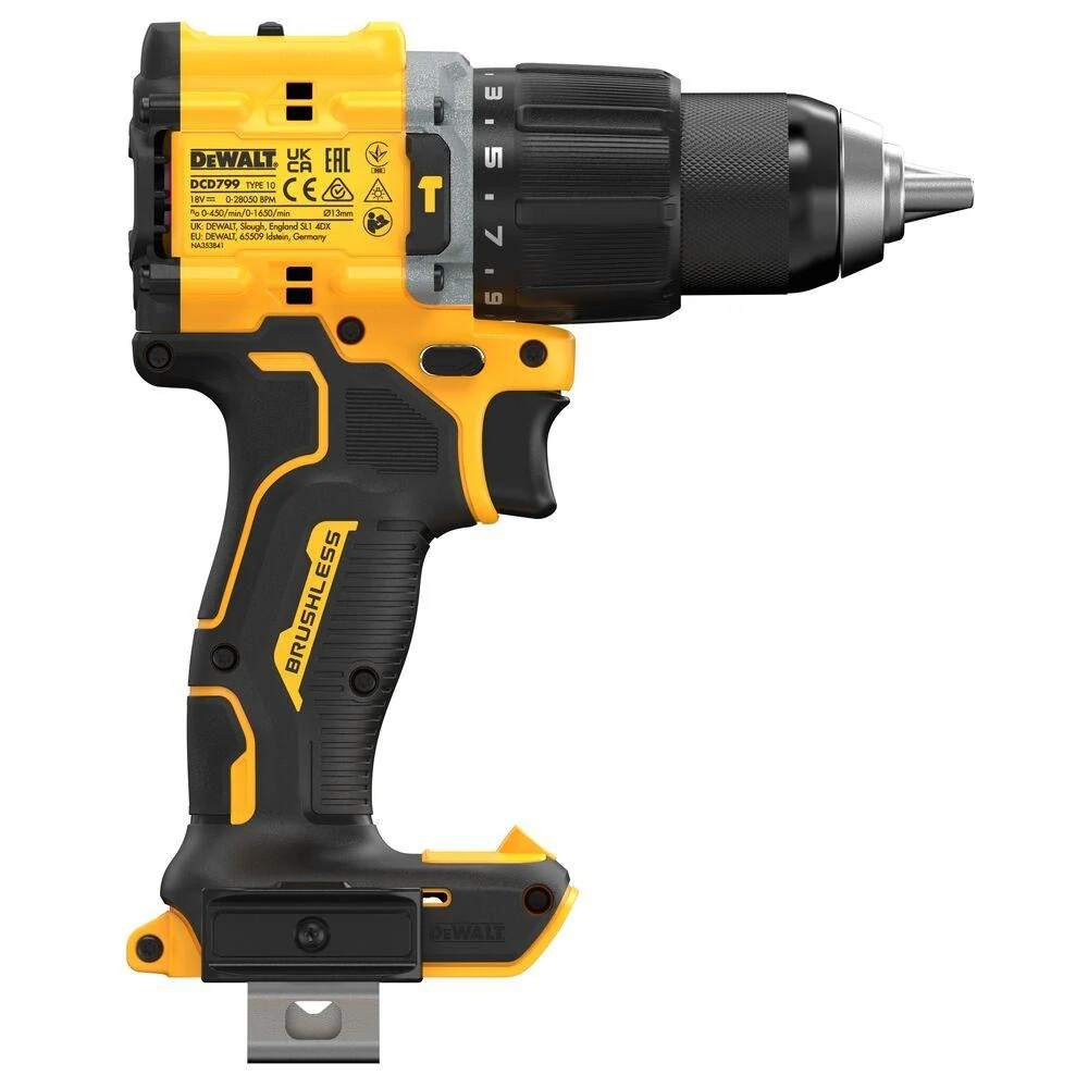 DCD799N-XJ DeWALT aku bezuhlíková příklepová vrtačka 18V XR, samostatný stroj