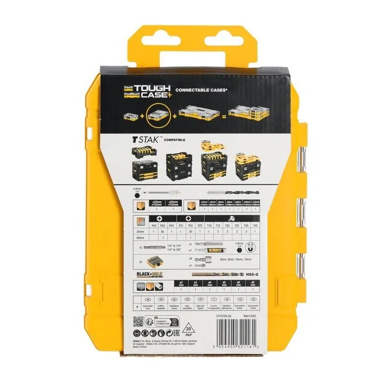 DT70784 DeWALT 100 dílná sada bitů a vrtáků v Tough Case