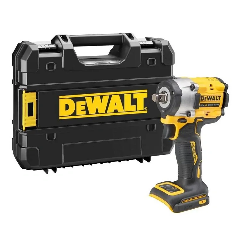DCF921NT DeWALT Bezuhlíkový rázový utahovák XR 18V, 1/2", 406Nm, kufr, samostatný stroj 