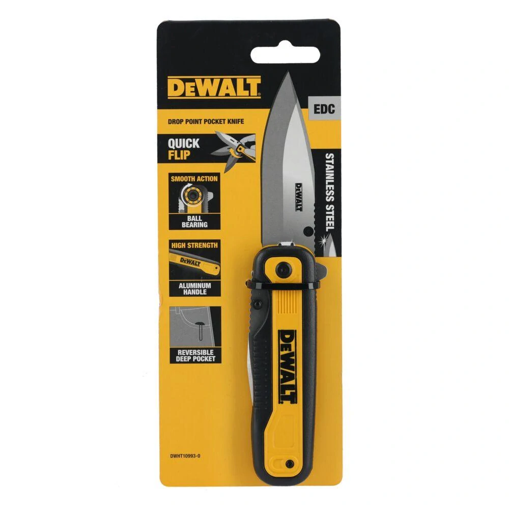 DWHT10993-0 DeWALT Skládací kapesní nůž s pevnou čepelí 82mm