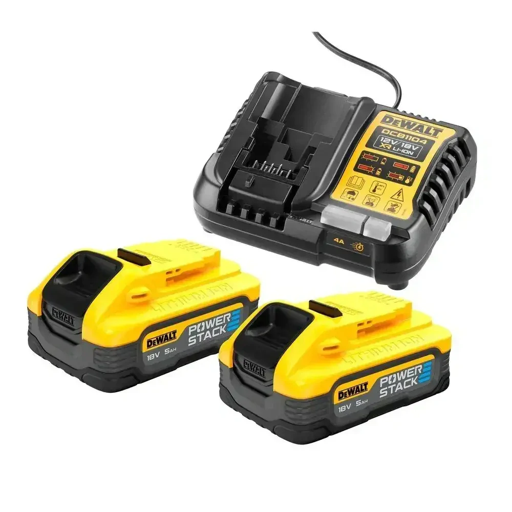 DCK2051H2T DeWALT Aku bezuhlíková sada nářadí 18V aku vrtačka DCD800N a kompaktní rázový utahovák DCF850N, 2x 5.0 Ah XR Li-Ion POWERSTACK
