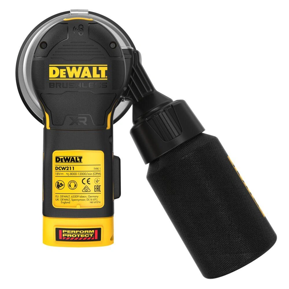 DCW211NT DeWALT aku excentrická bruska 125 mm 18V XR, samostatný stroj v kufru