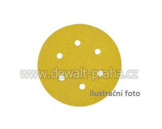 DT3125 DeWALT Brusný kotouč na suchý zip pro excentrické brusky K120, 150mm,10ks