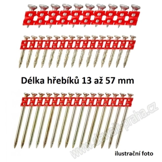 DCN8903027 Hřebíky XH pro velmi tvrdý beton a železo 27x3mm, 15 hřebíků na pásce, 1005 ks, pro DCN890N, DCN890P2 DeWALT