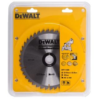 DT1155 DEWALT Pilový kotouč 216 x30mm/40zubů