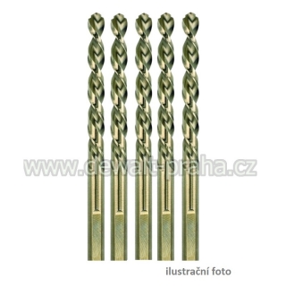 DT4944 DeWALT Vrták do kovu HSS E Cobalt 10,5 x 133 mm, 5kusů