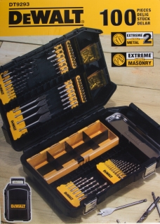 DT9293 DeWALT Sada příslušenství 100 kusů pro šroubování a vrtání