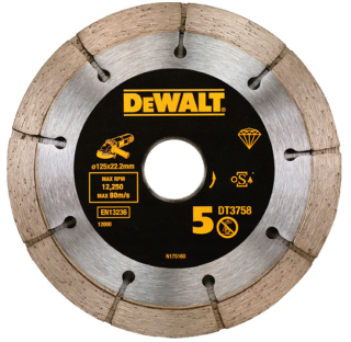 DT3758 DeWALT Dia kotouč dvojitý do drážkovací frézy 125mm, segmentu 6,3 mm