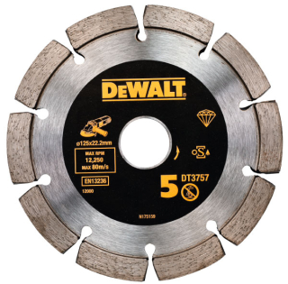DT3757 DeWALT diamantový kotouč do drážkovací frézy 125 mm, segment 6,3 mm