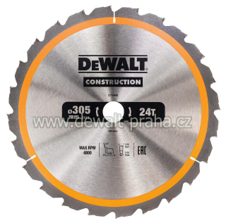 DT1958 DeWALT Pilový kotouč 305 x 30 mm na dřevo, 24 zubů