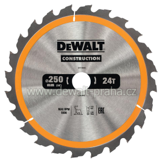 DT1956 DeWALT Pilový kotouč 250 x 30 mm, 24 zubů