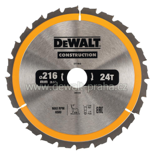 DT1952 DeWALT Pilový kotouč 216 x 30 mm, 24 zubů