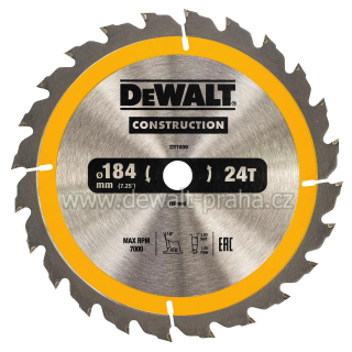 DT1939 DeWALT Pilový kotouč 184 x 16 mm, 24 zubů