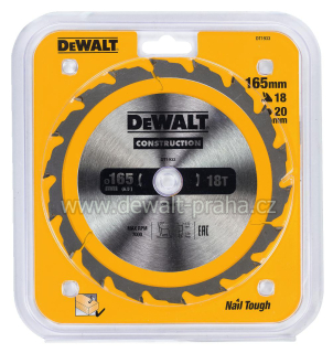 DT1933 DeWALT Pilový kotouč 165 x 20 mm, 18 zubů