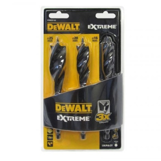 DT90237 DeWALT 3 dílná sada vrtáků do dřeva, velikosti 16, 20, 25 mm