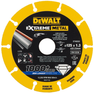 DT40252 DeWALT Diamantový kotouč EXTREME METAL 125mm na řezání kovu