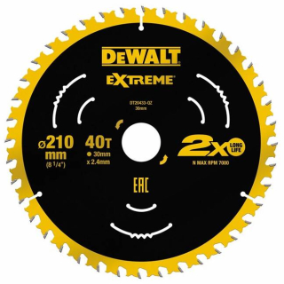 DT20433 DeWALT Pilový kotouč Extreme 210 x 30 mm, 40 zubů