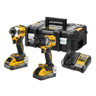 DCK2050H2T DeWALT Aku bezuhlíková sada nářadí 18V aku příklepová vrtačka DCD805N a kompaktní rázový utahovák DCF850N, 2x 5.0 Ah XR Li-Ion POWERSTACK