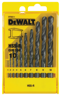 Sada vrtáků do kovu 10ks HSS DeWALT - DT5911