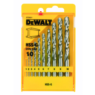 Sada vrtáků do kovu vybrušované 10ks HSS-G DeWALT - DT5921
