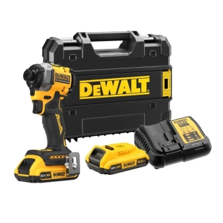 DCF850D2T DeWALT Aku bezuhlíkový rázový utahovák 1/4", 205Nm, 18V XR 2x 2,0Ah Li-Ion, TSTAK