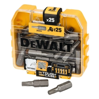 DT7962 DeWALT sada bitů Torx T25, délka 25 mm, balení 25 ks, v ToughCase krabičce