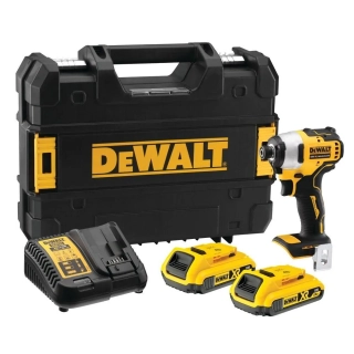 DCF809D2T DeWALT Rázový šroubovák 1/4", 190Nm, XR 18V, 2x 2,0Ah Li-Ion, TSTAK