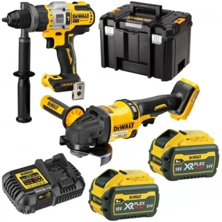 DCK2016T2T DeWALT Aku sada XRP příklepová vrtačka 18V DCD999N a úhlová bruska 125mm, 54V XR FLEXVOLT 2x 6.0Ah